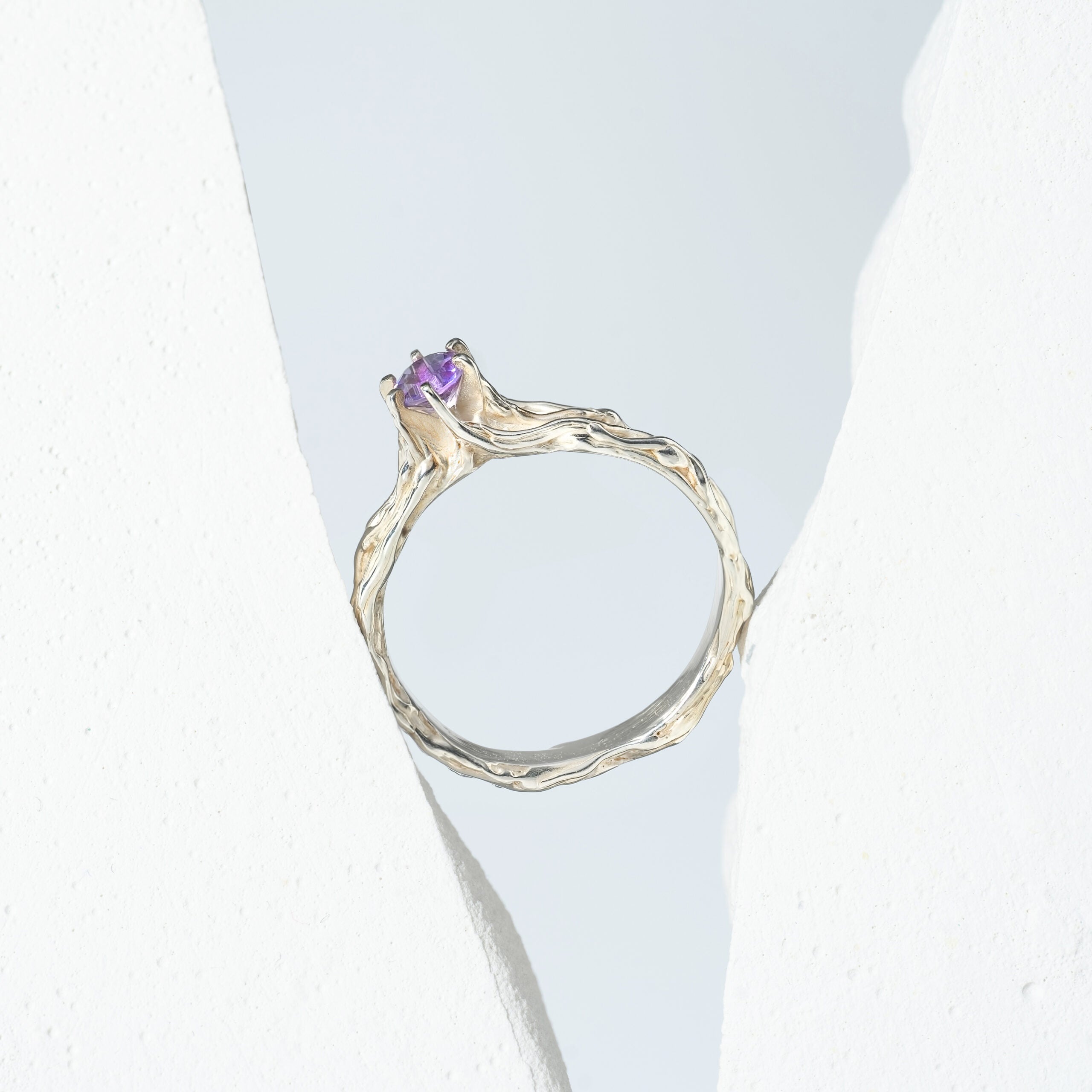 Pierścionek Twigs z Ametystem